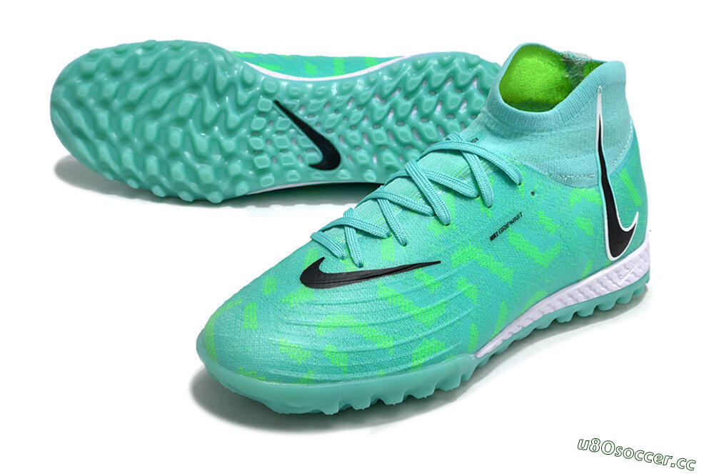 Men's Nike Phantom Luna Elite NU TF Artificial Turf High-Tops Football Shoes - Green/Black/White 3
