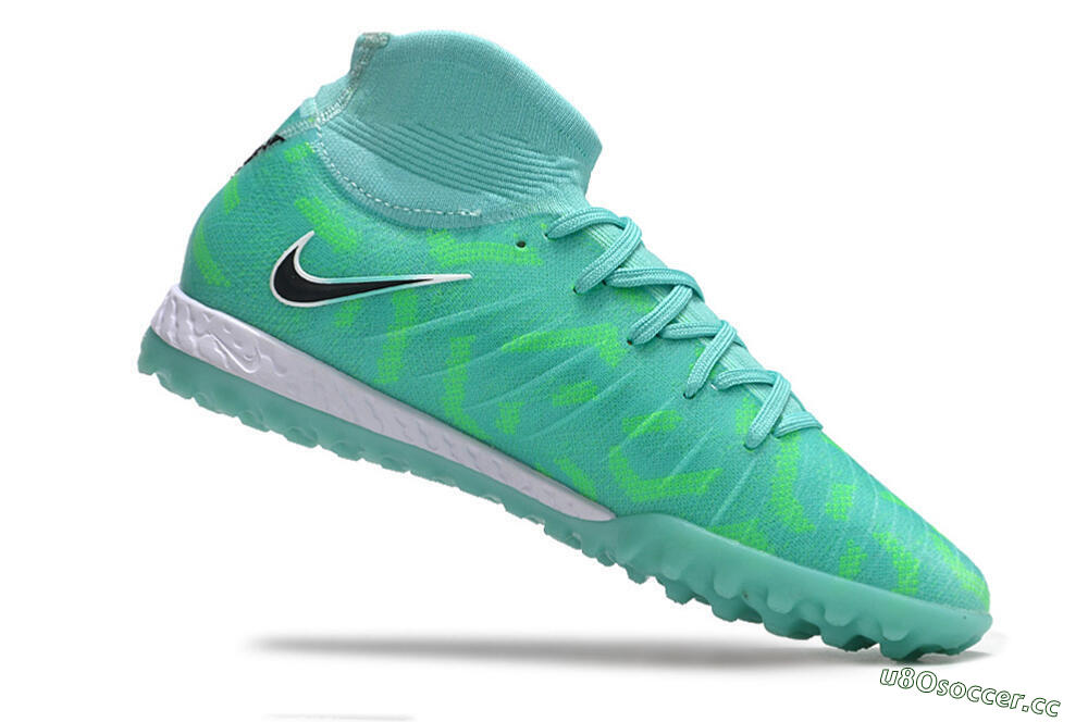 Men's Nike Phantom Luna Elite NU TF Artificial Turf High-Tops Football Shoes - Green/Black/White 4