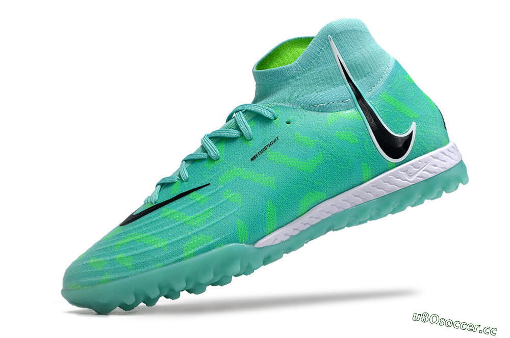 Men's Nike Phantom Luna Elite NU TF Artificial Turf High-Tops Football Shoes - Green/Black/White 5