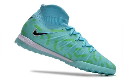 Men's Nike Phantom Luna Elite NU TF Artificial Turf High-Tops Football Shoes - Blue/Green/Black