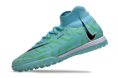 Men's Nike Phantom Luna Elite NU TF Artificial Turf High-Tops Football Shoes - Blue/Green/Black