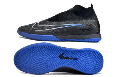 Men's Nike Phantom GX Elite DF Link IC Indoor & Futsal High-Tops Football Shoes - Grey/Black/Blue