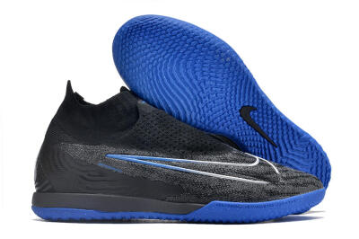 Men's Nike Phantom GX Elite DF Link IC Indoor & Futsal High-Tops Football Shoes - Grey/Black/Blue