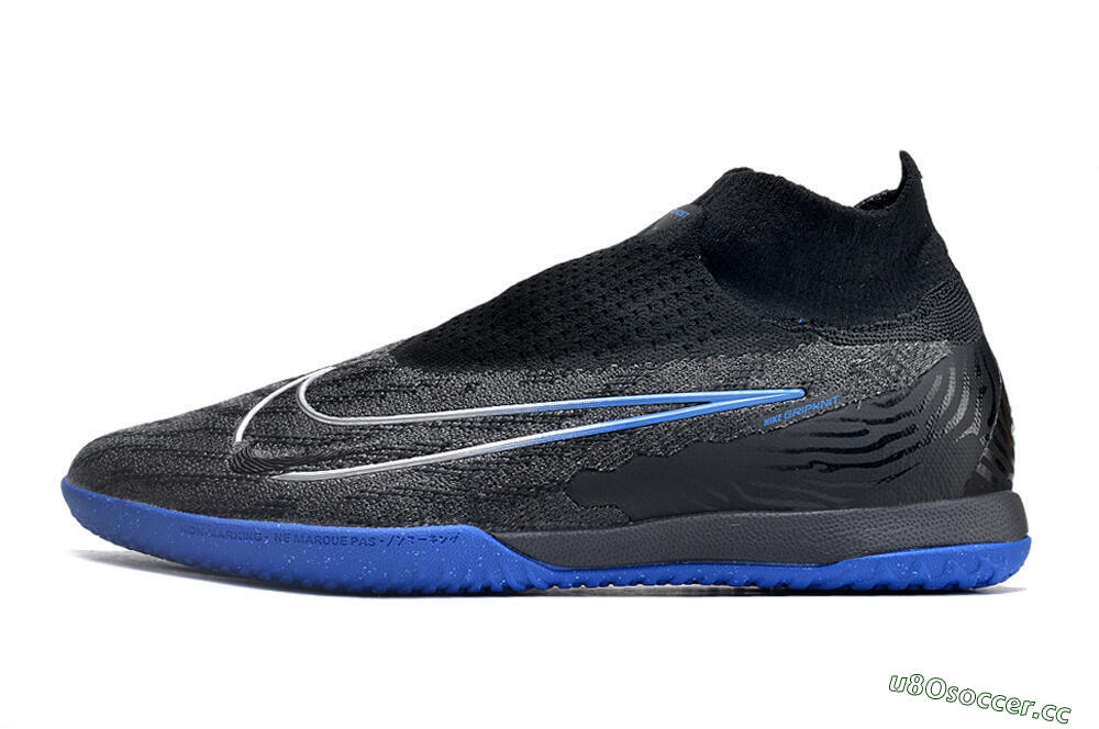 Men's Nike Phantom GX Elite DF Link IC Indoor & Futsal High-Tops Football Shoes - Grey/Black/Blue 0