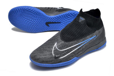 Men's Nike Phantom GX Elite DF Link IC Indoor & Futsal High-Tops Football Shoes - Grey/Black/Blue