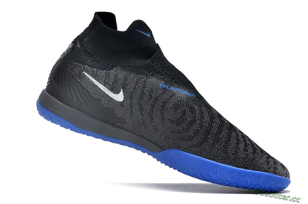 Men's Nike Phantom GX Elite DF Link IC Indoor & Futsal High-Tops Football Shoes - Grey/Black/Blue 4