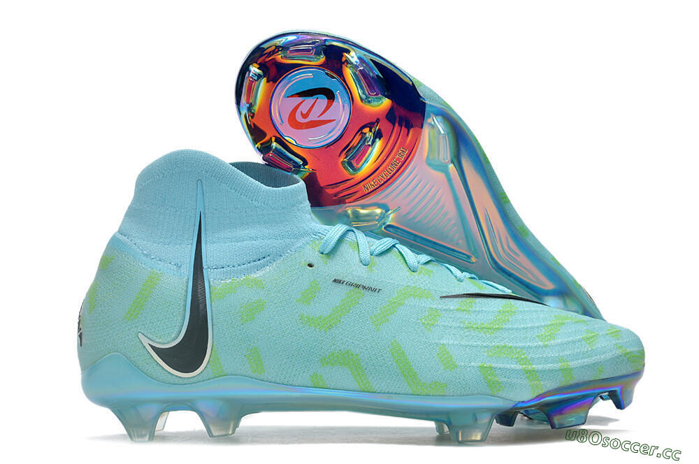 Men's Nike Phantom Luna Elite NU FG Firm Ground High-Tops Football Boots - Blue/Green/Black/Gold 2