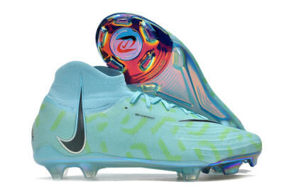 Men's Nike Phantom Luna Elite NU FG Firm Ground High-Tops Football Boots - Blue/Green/Black/Gold