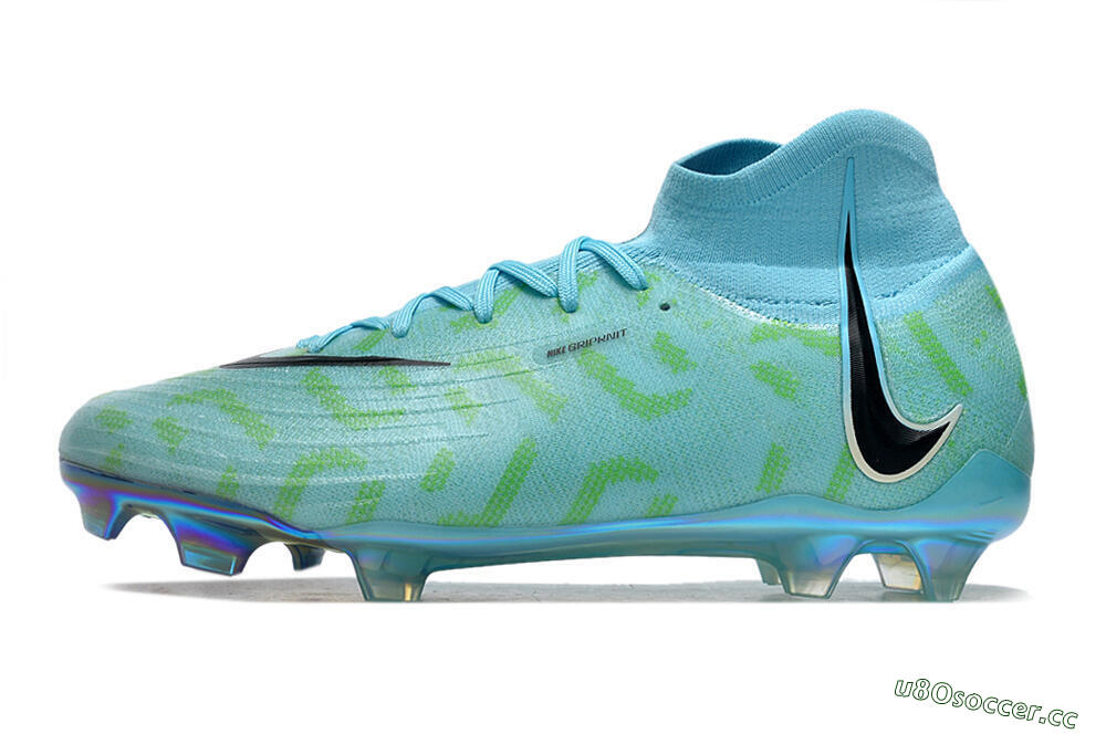 Men's Nike Phantom Luna Elite NU FG Firm Ground High-Tops Football Boots - Blue/Green/Black/Gold 0