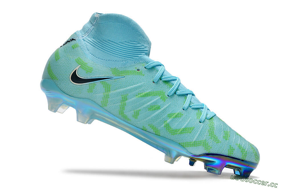 Men's Nike Phantom Luna Elite NU FG Firm Ground High-Tops Football Boots - Blue/Green/Black/Gold 4