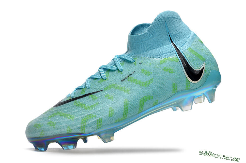 Men's Nike Phantom Luna Elite NU FG Firm Ground High-Tops Football Boots - Blue/Green/Black/Gold 5