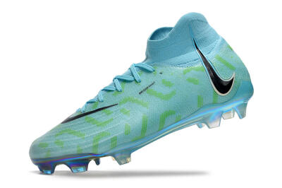 Men's Nike Phantom Luna Elite NU FG Firm Ground High-Tops Football Boots - Blue/Green/Black/Gold
