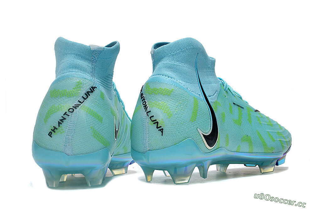 Men's Nike Phantom Luna Elite NU FG Firm Ground High-Tops Football Boots - Blue/Green/Black/Gold 6