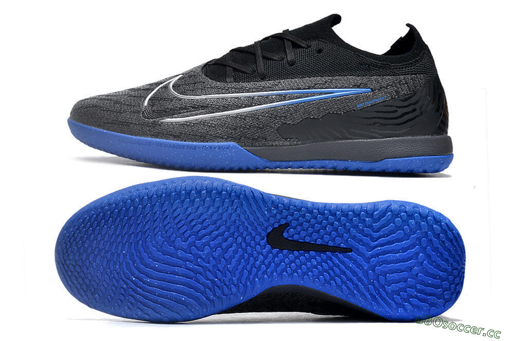 Men's Nike Phantom GX Elite IC Indoor & Futsal Low-Tops Football Shoes - Grey/Black/Blue 1