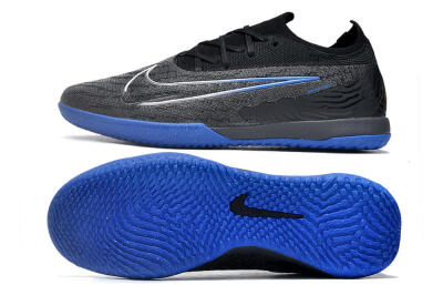 Men's Nike Phantom GX Elite IC Indoor & Futsal Low-Tops Football Shoes - Grey/Black/Blue