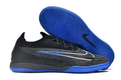 Men's Nike Phantom GX Elite IC Indoor & Futsal Low-Tops Football Shoes - Grey/Black/Blue
