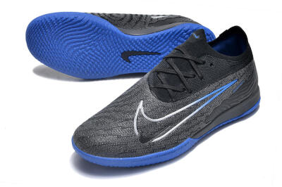 Men's Nike Phantom GX Elite IC Indoor & Futsal Low-Tops Football Shoes - Grey/Black/Blue