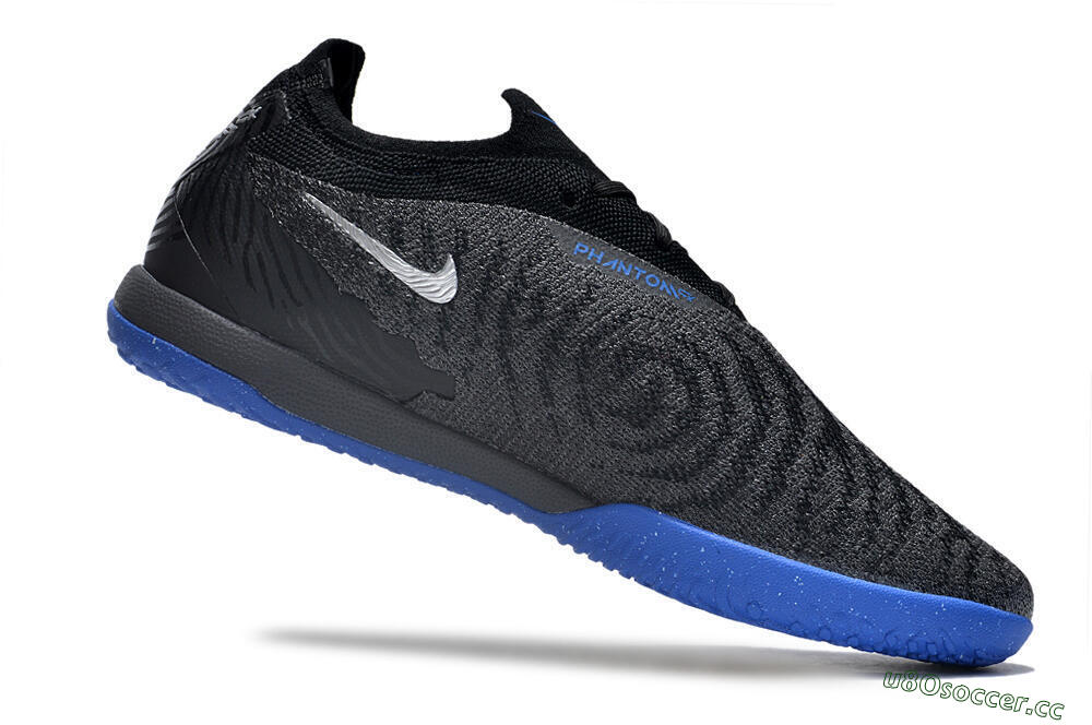 Men's Nike Phantom GX Elite IC Indoor & Futsal Low-Tops Football Shoes - Grey/Black/Blue 4