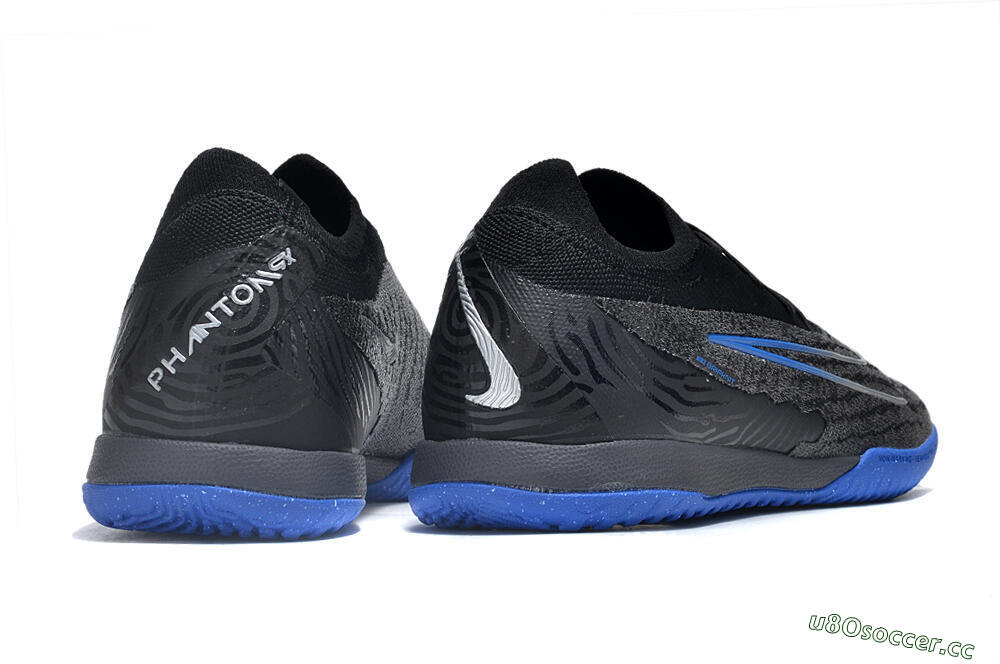 Men's Nike Phantom GX Elite IC Indoor & Futsal Low-Tops Football Shoes - Grey/Black/Blue 6