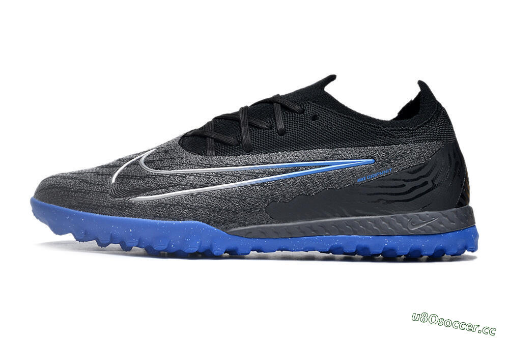 Men's Nike Phantom GX Elite TF Artificial Turf Low-Tops Football Shoes - Grey/Black/Blue 0
