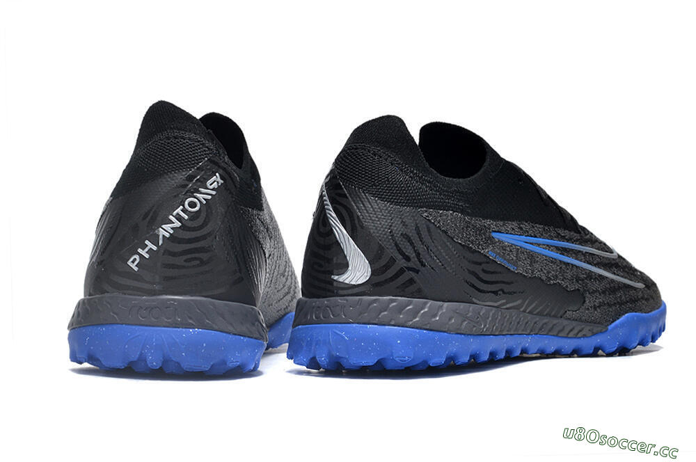 Men's Nike Phantom GX Elite TF Artificial Turf Low-Tops Football Shoes - Grey/Black/Blue 6