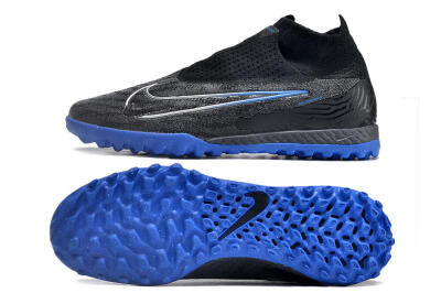Men's Nike Phantom GX Elite DF Link TF Artificial Turf High-Tops Football Shoes - Grey/Black/Blue