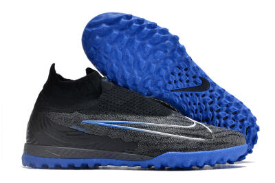 Men's Nike Phantom GX Elite DF Link TF Artificial Turf High-Tops Football Shoes - Grey/Black/Blue