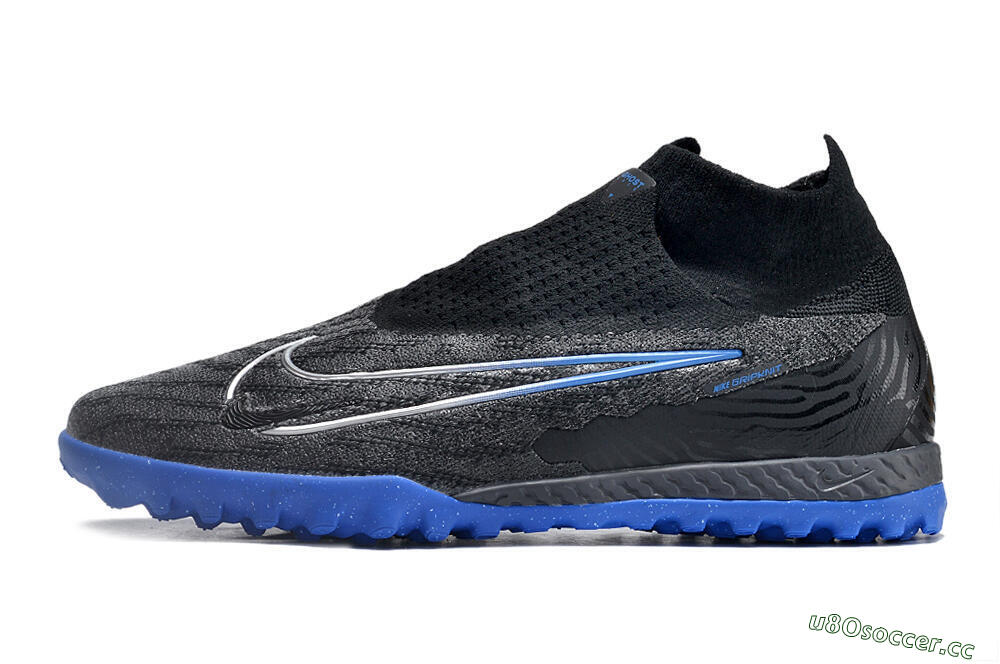 Men's Nike Phantom GX Elite DF Link TF Artificial Turf High-Tops Football Shoes - Grey/Black/Blue 0