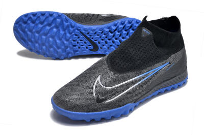 Men's Nike Phantom GX Elite DF Link TF Artificial Turf High-Tops Football Shoes - Grey/Black/Blue