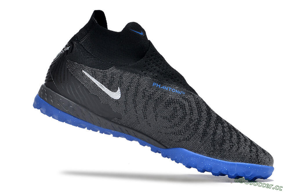 Men's Nike Phantom GX Elite DF Link TF Artificial Turf High-Tops Football Shoes - Grey/Black/Blue 4