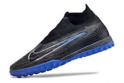 Men's Nike Phantom GX Elite DF Link TF Artificial Turf High-Tops Football Shoes - Grey/Black/Blue