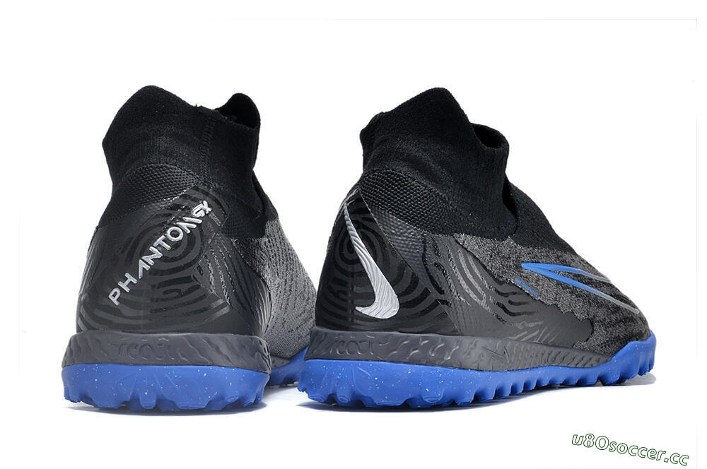 Men's Nike Phantom GX Elite DF Link TF Artificial Turf High-Tops Football Shoes - Grey/Black/Blue 6