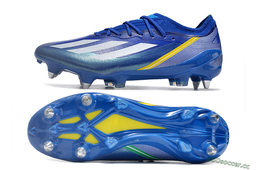 Men's Adidas X Crazyfast.1 Brazil SG Soft Ground Low-Tops Football Boots - Blue/White/Yellow 1