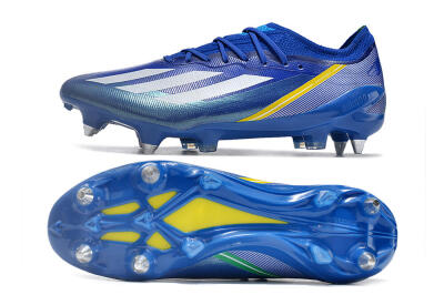 Men's Adidas X Crazyfast.1 Brazil SG Soft Ground Low-Tops Football Boots - Blue/White/Yellow