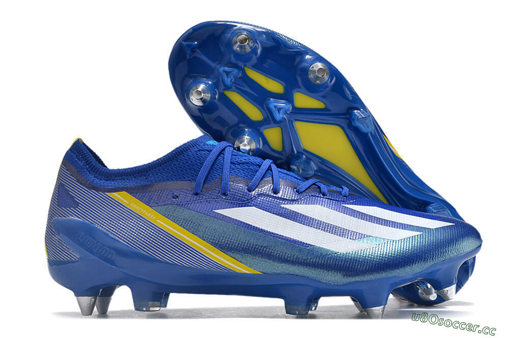 Men's Adidas X Crazyfast.1 Brazil SG Soft Ground Low-Tops Football Boots - Blue/White/Yellow 2