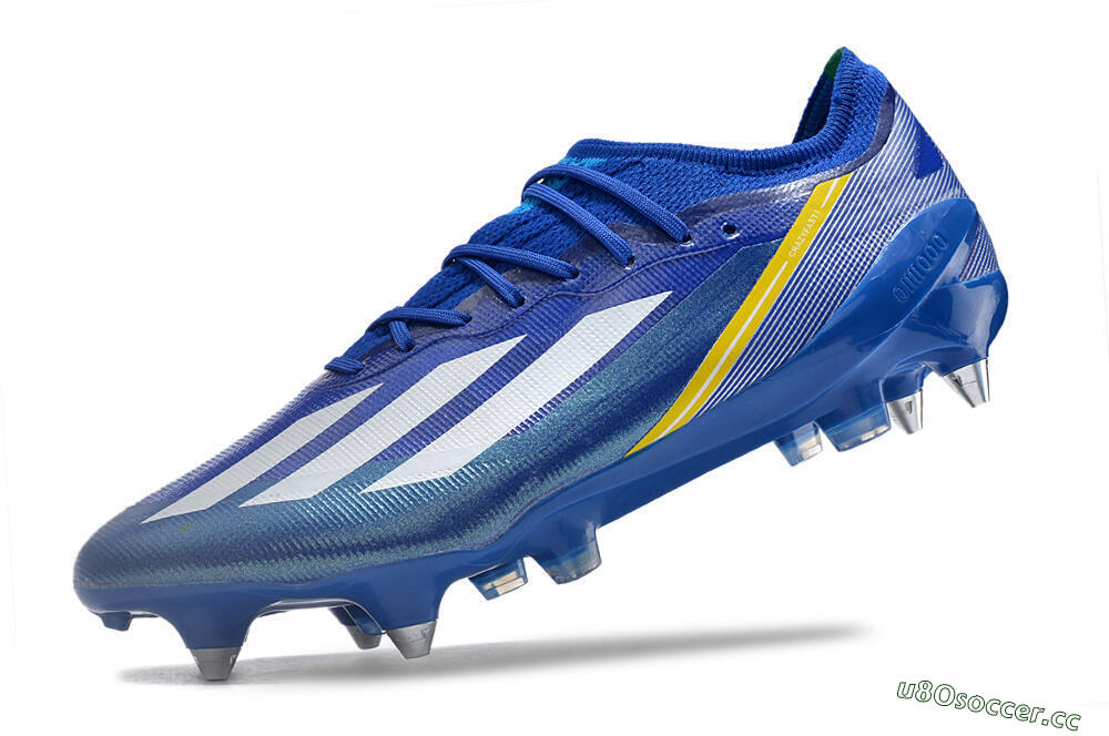 Men's Adidas X Crazyfast.1 Brazil SG Soft Ground Low-Tops Football Boots - Blue/White/Yellow 5