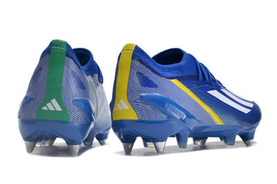 Men's Adidas X Crazyfast.1 Brazil SG Soft Ground Low-Tops Football Boots - Blue/White/Yellow