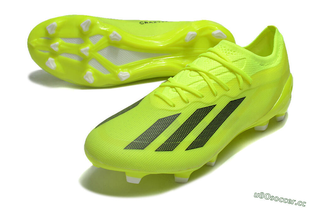 Men's Adidas X Crazyfast.1 FG Firm Ground Low-Tops Football Boots - Yellow/Black 3