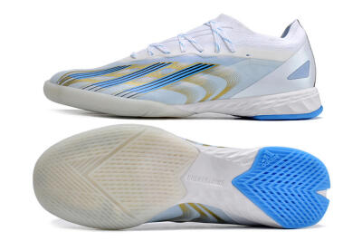 Men's Adidas X Crazyfast.1 IC Indoor & Futsal Low-Tops Football Shoes - White/Blue/Gold