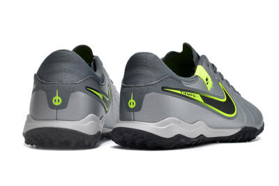 Men's Nike Tiempo Legend 10 Academy TF Artificial Turf Low-Tops Football Shoes - Silver/Grey/Yellow