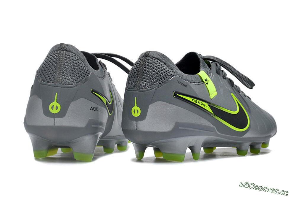 Men's Nike Tiempo Legend 10 Elite FG Firm Ground Low-Tops Football Boots - Silver/Grey/Yellow 6
