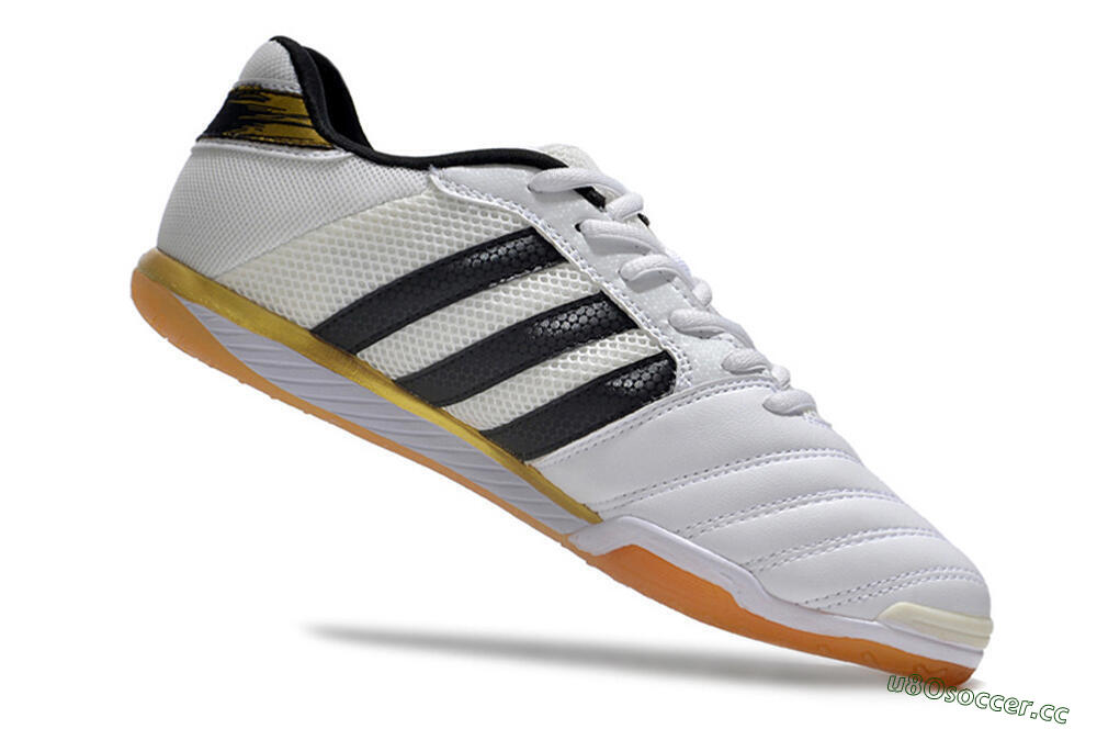 Men's Adidas Top Sala IC Indoor & Futsal Low-Tops Football Shoes - White/Black/Gold 4