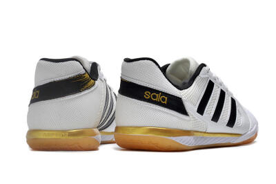 Men's Adidas Top Sala IC Indoor & Futsal Low-Tops Football Shoes - White/Black/Gold