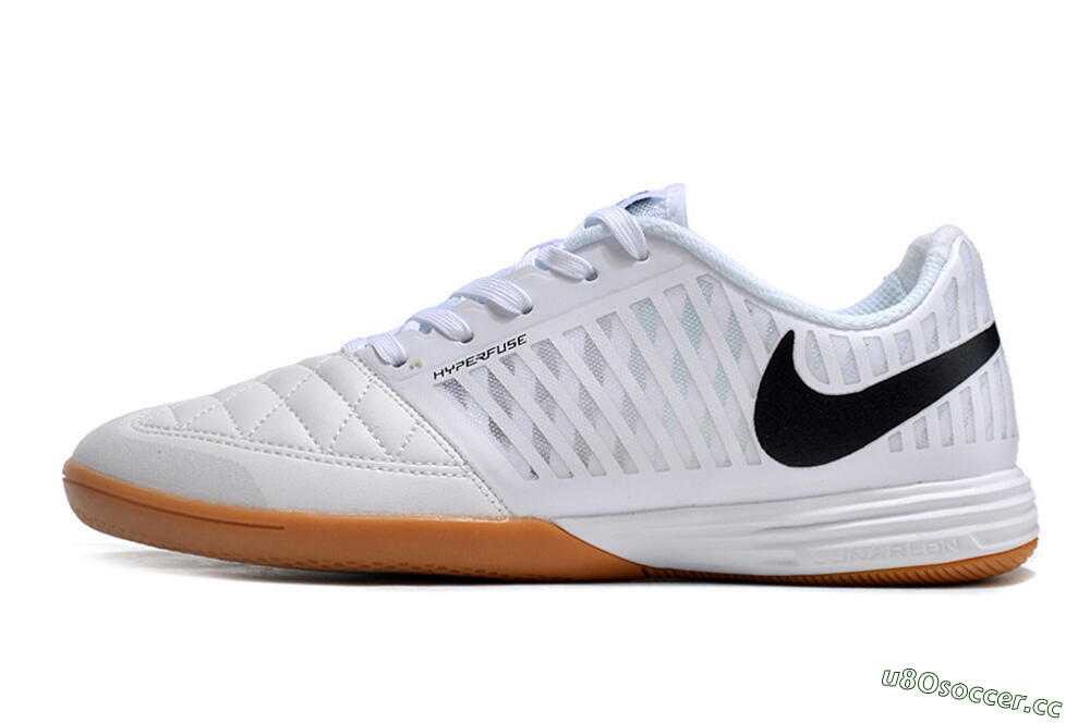 Men's Nike Lunar Gato 2 IC Indoor & Futsal Low-Tops Football Shoes - White/Black/Brown 0