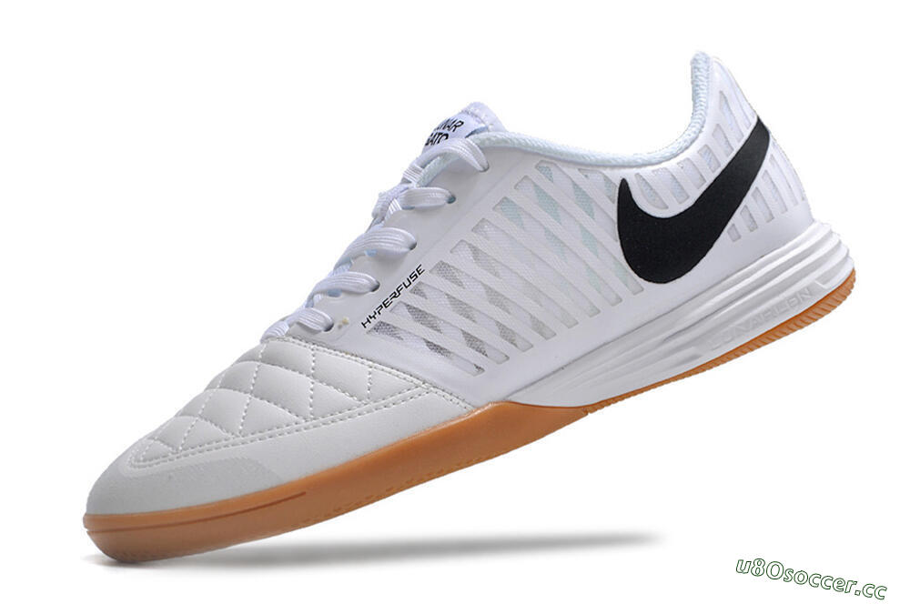 Men's Nike Lunar Gato 2 IC Indoor & Futsal Low-Tops Football Shoes - White/Black/Brown 5