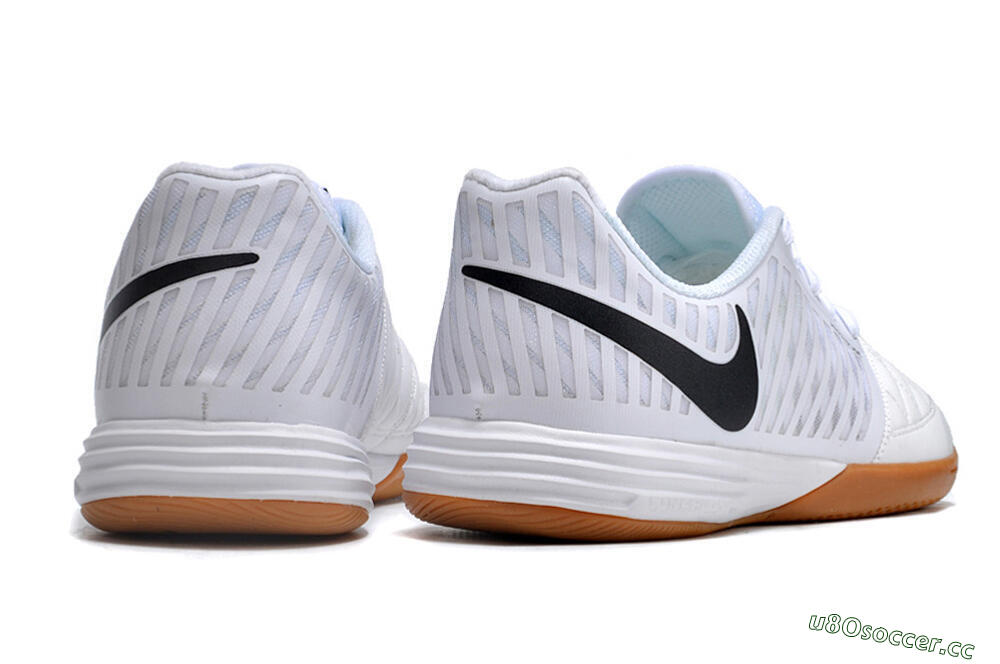Men's Nike Lunar Gato 2 IC Indoor & Futsal Low-Tops Football Shoes - White/Black/Brown 6