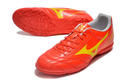 Men's Mizuno Monarcida Neo Ckassic TF Artificial Turf Low-Tops Football Shoes - Red/Gold