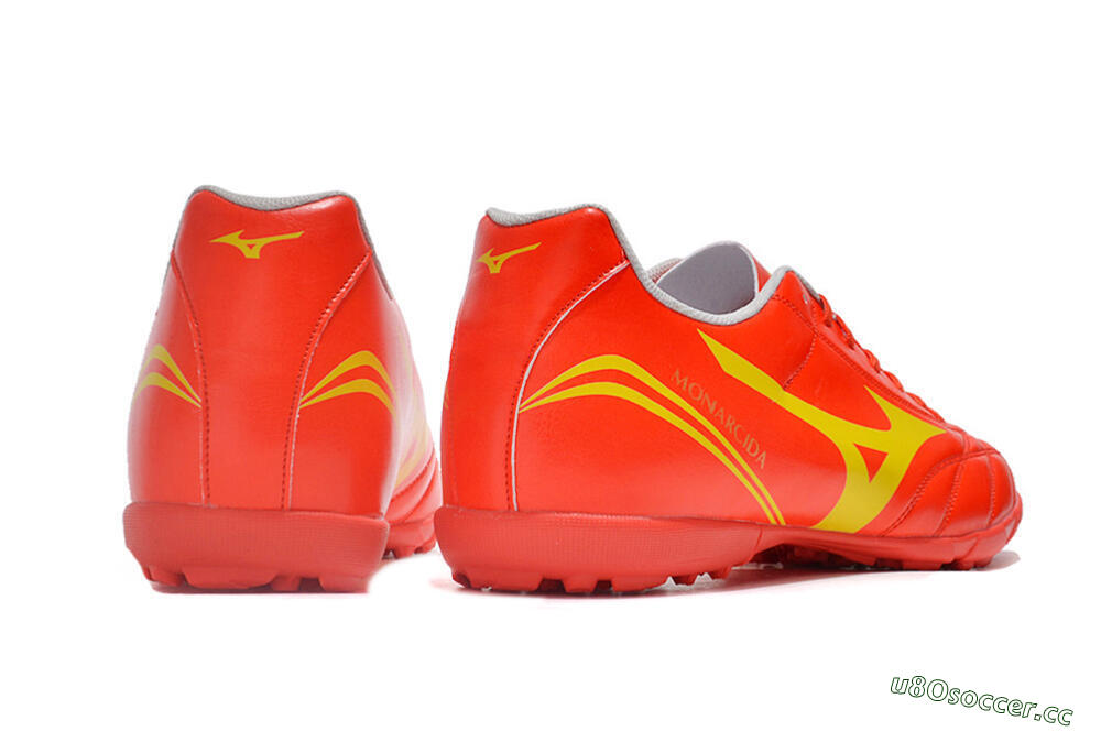 Men's Mizuno Monarcida Neo Ckassic TF Artificial Turf Low-Tops Football Shoes - Red/Gold 6