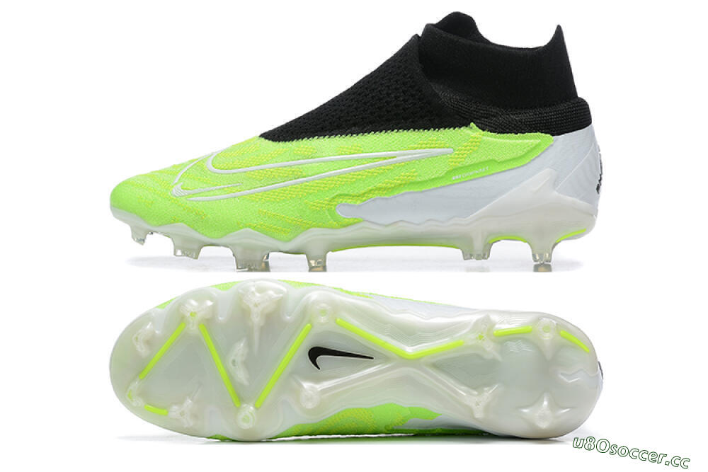 Men's Nike Phantom GX Elite DF FG Firm Ground High-Tops Football Boots - Green/Black/Yellow/White 1
