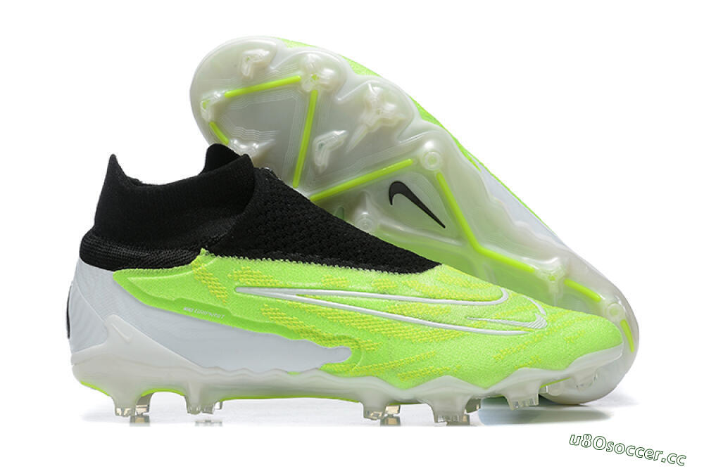Men's Nike Phantom GX Elite DF FG Firm Ground High-Tops Football Boots - Green/Black/Yellow/White 2
